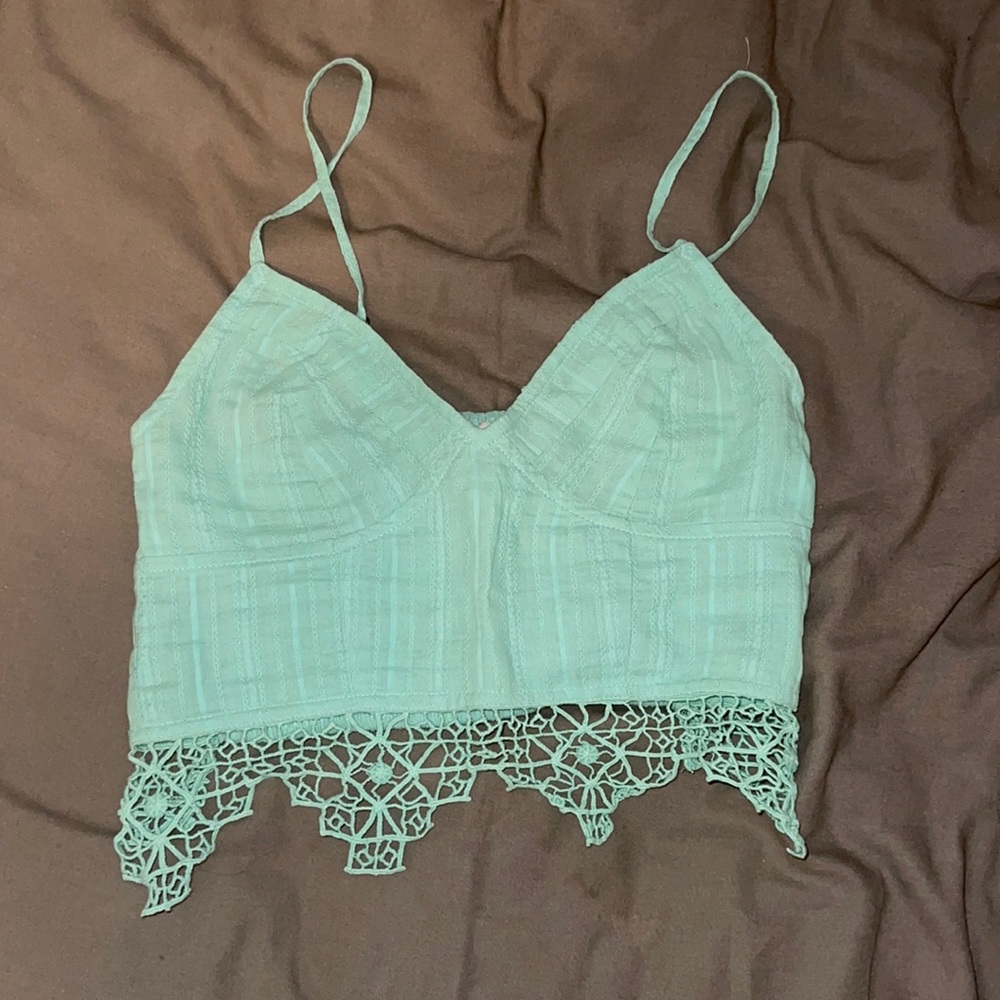 Free people one geo lace brami bralette crop top
